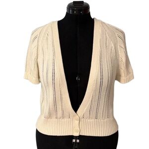 Dress Barn Short Sleeve Knit Cardigan